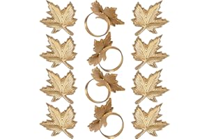 ALPHA LIVING HOME Napkin Ring Holders, Napkin Rings, Napkin Rings Set of 12, Napkin Ring Holders for Cloth Napkins, Round Serviette Rings, Napkin Ring Set, Napkin Ring Bulk - Golden Shine