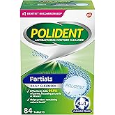 Polident Partials Denture Cleaning Tablets, Triple Fresh Mint, 84 Count, White