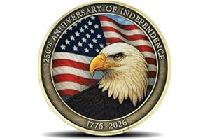 JOKIMU 250th US Independence Anniversary Challenge Coin - 1776-2026, Honoring Declaration of Independence Signing (250th A)