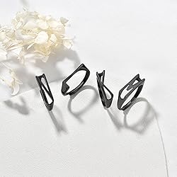 SILVERCUTE Statement Initial Rings for Women 925