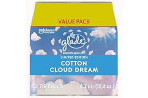 Glade Automatic Spray Refill, Air Freshener for Home and Bathroom, Cotton Cloud Dream, 6.2 Oz, 2 Count