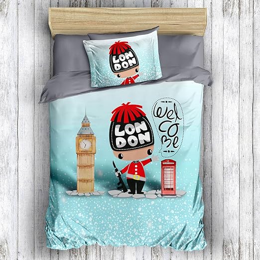 Amazon Com Decomood 3d Printed 100 Cotton Welcome London Bedding