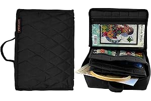 Yazzii Original Craft Organizer Tote Bag - Portable Storage Bag Organizer - Multipurpose Storage Organizer for Crafts, Cosmetics & Jewelry. Black