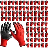 YOUKE OLA 90 Pair Gardening Gloves for Men Women, Breathable Rubber Coated Garden Gloves Working Gloves for Gardening, Construction