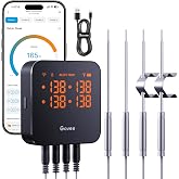 Govee WiFi Meat Thermometer Digital with 4 Probe, App Notification Alert | 2.4Ghz WiFi Unlimited Range, Smart Wireless Rechargeable Bluetooth Meat Thermometer for Smoker, BBQ, Grill, Oven, Kitchen