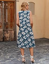 Zeagoo Women 2025 A Line Sleeveless Pleated Summer