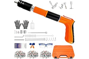 JUSTHERE Concrete Nail Gun Kit with 120pcs Nails, 5 Speed Adjustable Manual Steel Nail Gun, Mini Portable Nail Wall Shooting Machine Fastening Tool, Wall Anchor Wire Slotting Device Household Woodworking