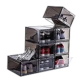 Attelite Clear Shoe Box,Set of 8,Stackable Plastic