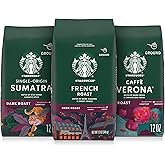 Starbucks Ground Coffee, Dark Roast Hot or Iced Coffee, Variety Pack, Three 12 oz Bags​