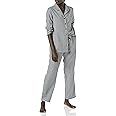 Amazon Essentials Women's Flannel Long-Sleeve Button Front Shirt and Pant Pajama Set