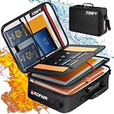 Fireproof Document Bag (17 x 12 x 5 inch) with Lock, 5200&deg;F Fireproof Document Lock Box with Shoulder Strap, Multi-Layer Important Document Safe Storage, Fire Safe File Organizer