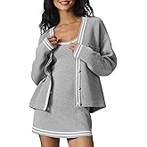 TQD Cardigan Sweaters for Women Lightweight Open Front Button Up Knit Cardigans Tops Striped Trim Sweater Jackets 2026 Trendy