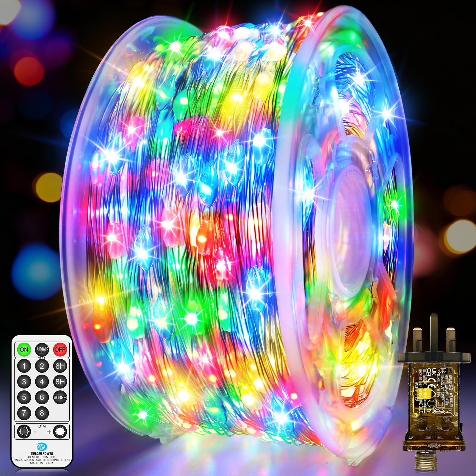 138 FT 400 LED Fairy Lights Plug in Outdoor Christmas Lights Copper Wire String Lights with Remote Timer 8 Modes Waterproof for Indoor Outside Garden Tree Bedroom Party Wedding Decoration Multicolor