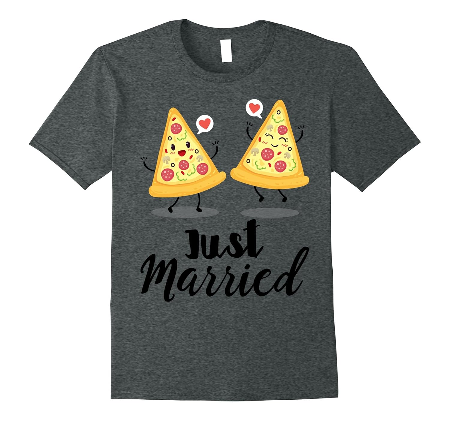 Cute Shirts: Just Married Pizza Couple T-Shirt-ANZ