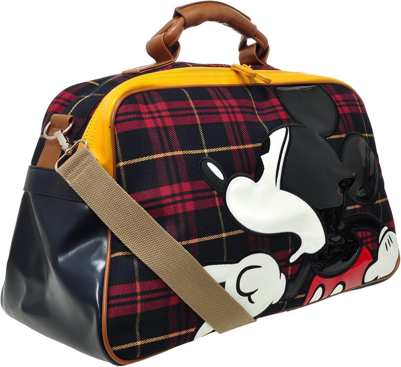A129.Disney Mickey Mouse Men Women Travel Weekend Duffel Overnight Gym Bag (02.Red)