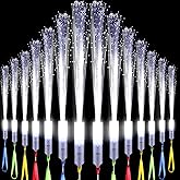 Jecery 144 Pieces White Fiber Optic Wands Bulk LED Wedding Sparklers Send of Light up Glow Sticks with 3 Modes Flashing for Valentines Day Birthday Carnival Glow in the Dark Party Favors Supplies