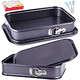 Kenond Large Springform Cake Pan, 14 x 11-Inch Rectangle Cheesecake Pan, Tiramisu Bakeware with 50Pcs Wax Paper, 3Pcs Spatula Set, Non-Stick Baking Pan Mold Leakproof