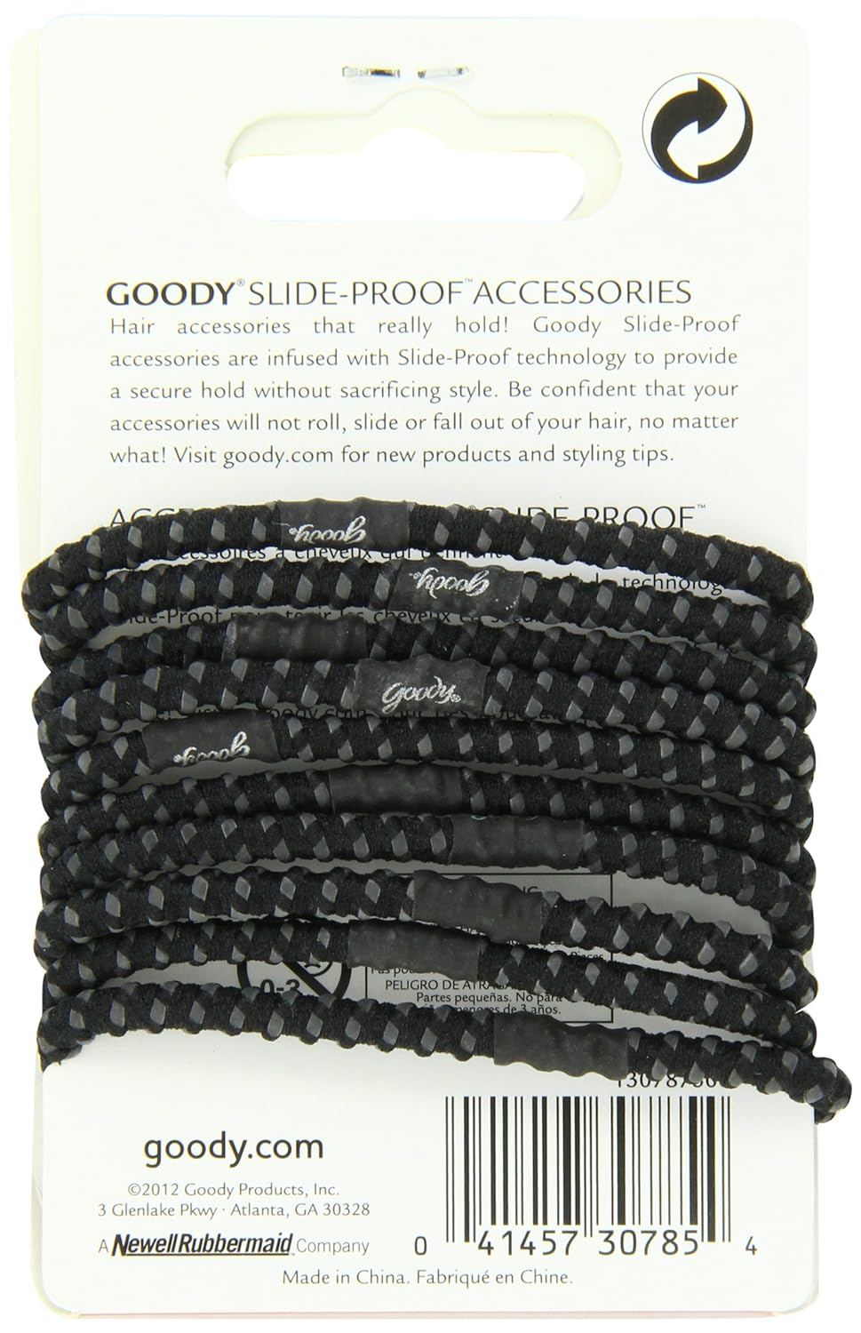 Amazon Com Goody Slide Proof Stayput Black Hair Elastics 4 Mm