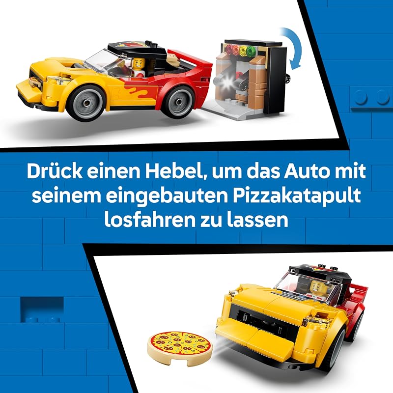 City Pizza-Liefererlebnis mit Fahrzeugen - inkl. Spielzeugauto, Roller, Drohne, Arcade-Automat und 4 Minifiguren - Geburtstagsgeschenk für Jungen ab 6 Jahren - 60496 — Foto 7 von 8