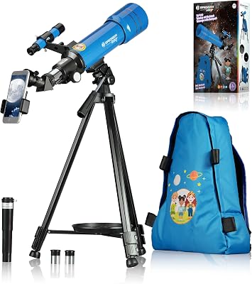 Junior 70/400 - Telescopio para niños a Partir de 8 años, astronomía Principiantes, telescopio con Mochila, Accesorios y Soporte para Smartphone, Cielo Nocturno Azul