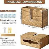 KIRIGEN Wood Wall Mounted Paper Towel Dispenser Dark Brown Kitchen Bath view 3