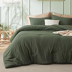 Bedsure Full Size Comforter Sets, Dark Green Soft