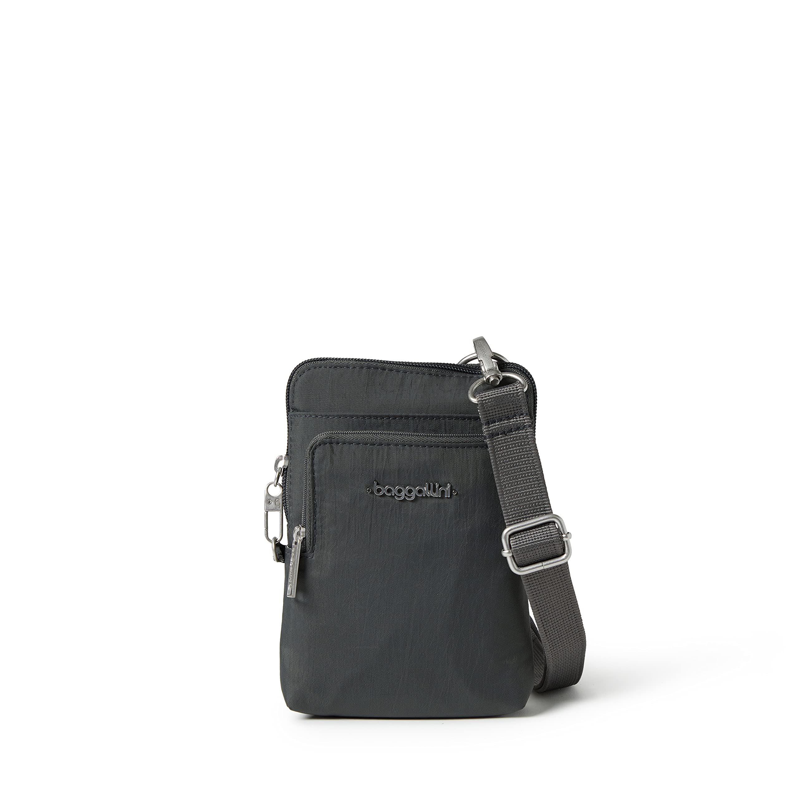 Baggallini womens Securtex® Anti-theft Activity Crossbody Bag Cross Body, Charcoal, One Size US