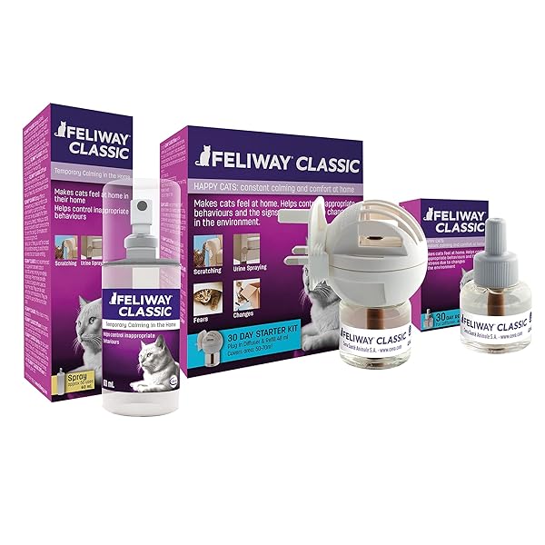 FELIWAY® CLASSIC 30 DAY CAT CALMING REFILL FOR PHEROMONE DIFFUSER, 48ML – HELPS REDUCE COMMON SIGNS OF STRESS IN CATS & KITTENS, ENHANCED CALMING