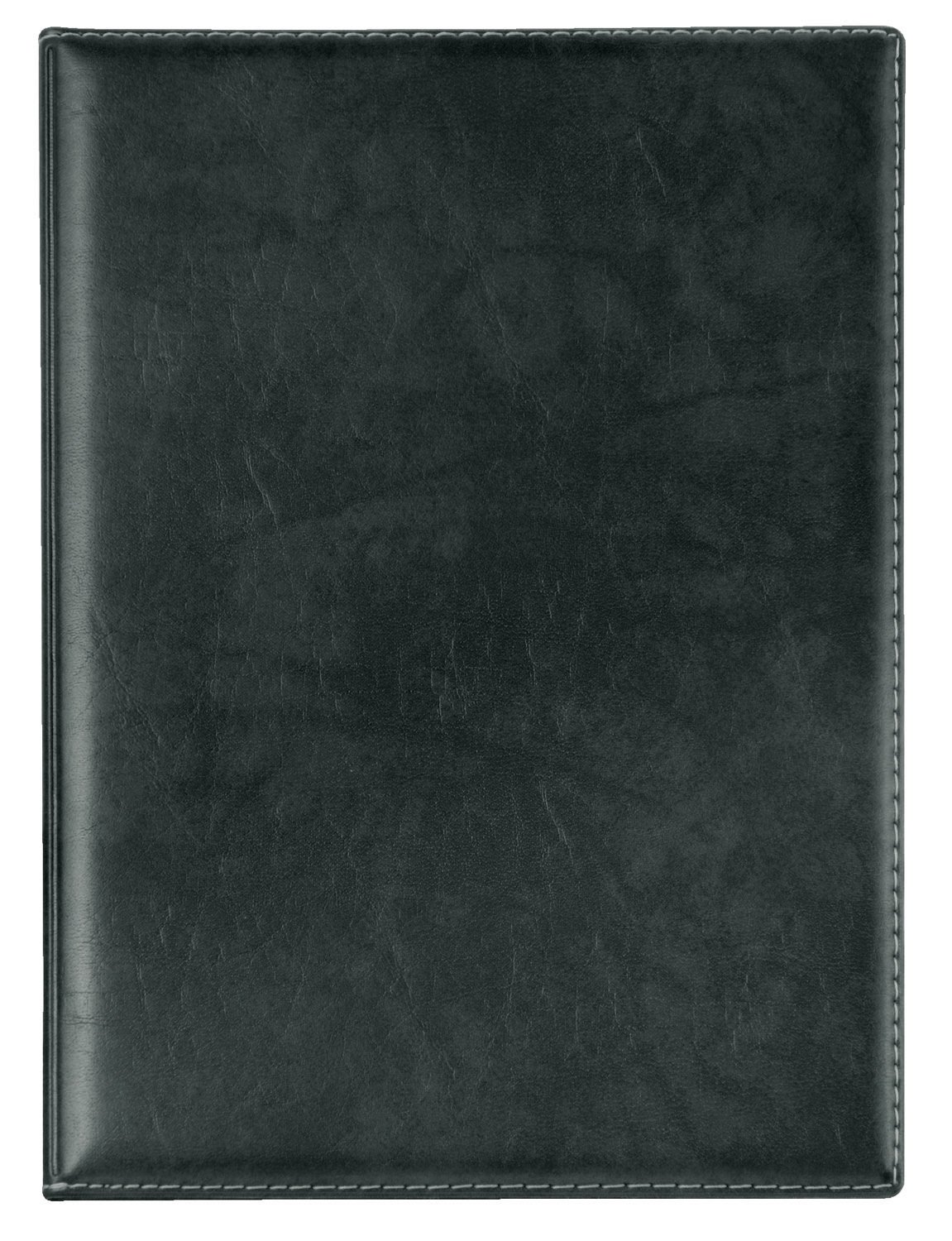 VELOFLEX Portfolio Folder A4, Black, Faux Leather with Inside Transparent Pocket