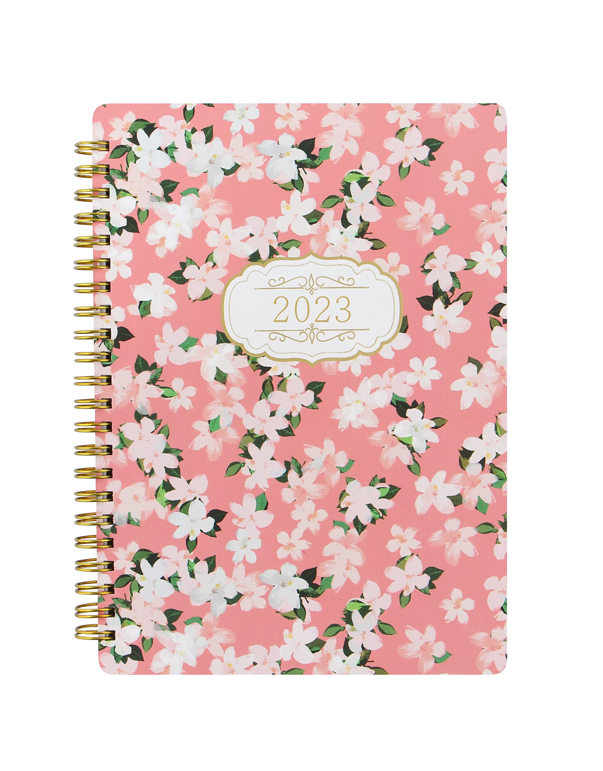 Letts Bloom A5 week to view 2023 diary - pink