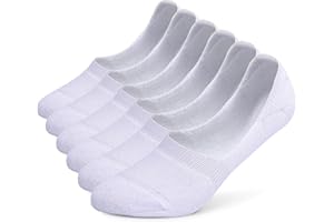 Leotruny 6 Pairs Unisex Thick Cushion Athletic Cotton Non Slip Low Cut Flat Liner No Show Socks