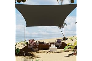 JoanKaren Heavy Duty UV Protection Sun Shade Sail Canopy – Rectangle Outdoor Patio Awning, Breathable Waterproof HDPE Fabric 