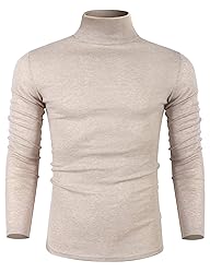 Poriff Men's Turtleneck Pullover Melange Colored
