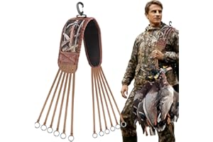 CHERAINTI Duck Lanyard Game Carrier - 12 Slip Rings Nylon Duck Strap with Neoprene Pad, Heavy-Duty Waterfowl Tote Holder for Duck, Goose, Dove, Bird and Small Game, Hunting Accessories Gifts for Men