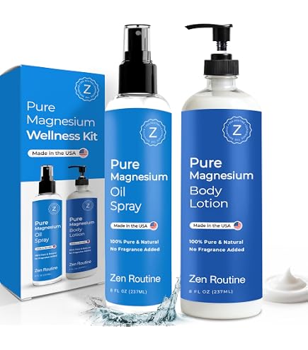 Amazon.com : Zen Routine Pure Magnesium Oil Spray + Body Lotion
