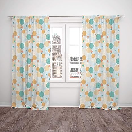 Thermal Insulated Blackout Window Curtain Geometric Surreal