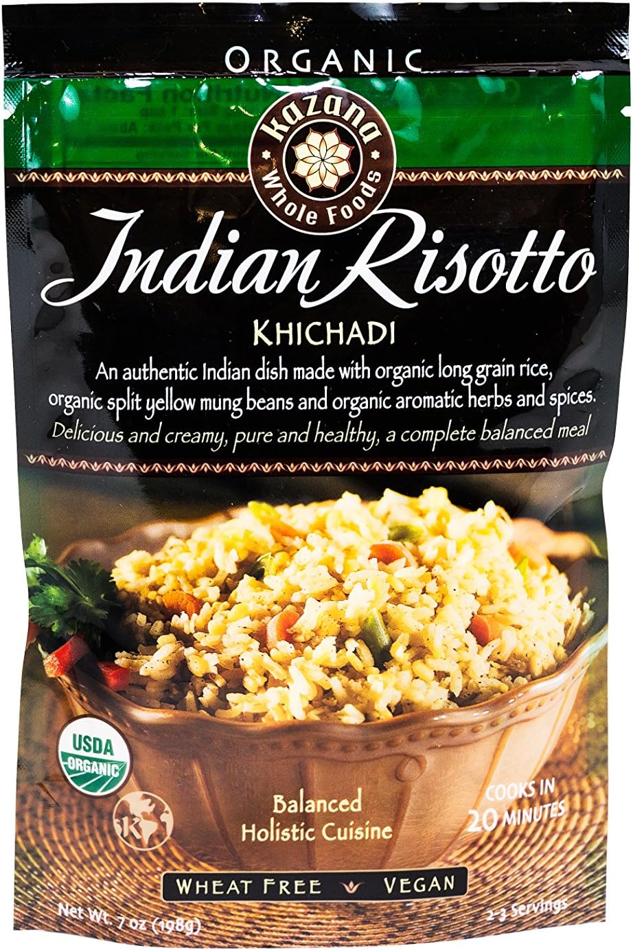 Kazana Indian Risotto/Khichadi/Kitchari, Pack of 3, USDA Certified Organic, 7oz (198g)