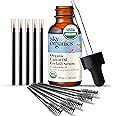 Sky Organics Castor Oil Eyelash & Brow Serum (1 fl oz / 30 ml) – Certified Organic Castor Oil Lash Serum Cold Pressed, Hexane