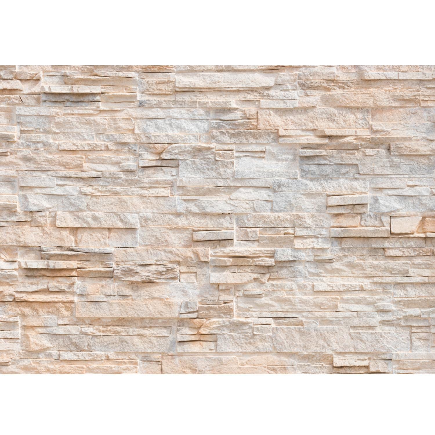 Runa Art Photo Wallpaper Stone wall 3D Effect Modern Non-Woven Living Room Bedroom Wall Decoration - Made in Germany - Beige 9082010a