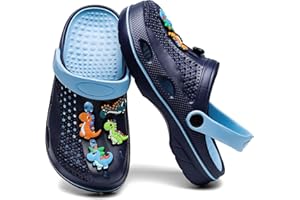 Wolidio Boys and Girls Arch Support Garden Clogs Shoes Kids Slippers Indoor Outdoor Beach Sandals Removable Cushion Insole