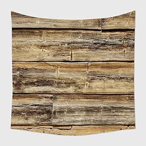 Amazon.com: Home Decor Tapestry Wall Hanging Old Hewn Natural Log Cabin Or Barn Wall Texture ...