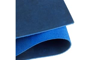 TOP-RANK LEATHER SINCE 2015 Real Leather Tooling Sheets - for Crafting Tools, Leather Wallets, Leather Materials - Thick Crazy Horse Leather Sheets - Not Faux Leather Sheets (Blue, 24"x12")