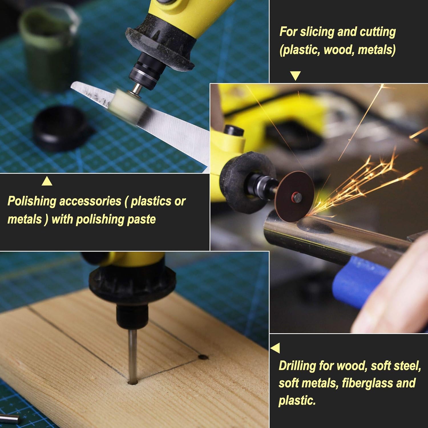 Rotary Tool Accessories Kit, Longmate 349pcs (3.2mm) Shanks Electric