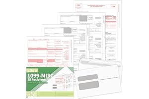 SADOUP 1099 MISC Forms 2025,1099 MISC Forms 2025 with Envelopes,Vendor Kit of 25 Laser Forms,1099 MISC Tax Forms,4 Part Tax Forms Kit,25 Self Seal Envelopes with 3 1096 Included