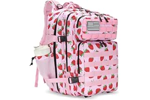 Lovelinks21 45L Tactical Assault Backpack 3 day assault pack with Molle Waterproof backpack Rucksack for Tactical Backpacks (Strawberry)