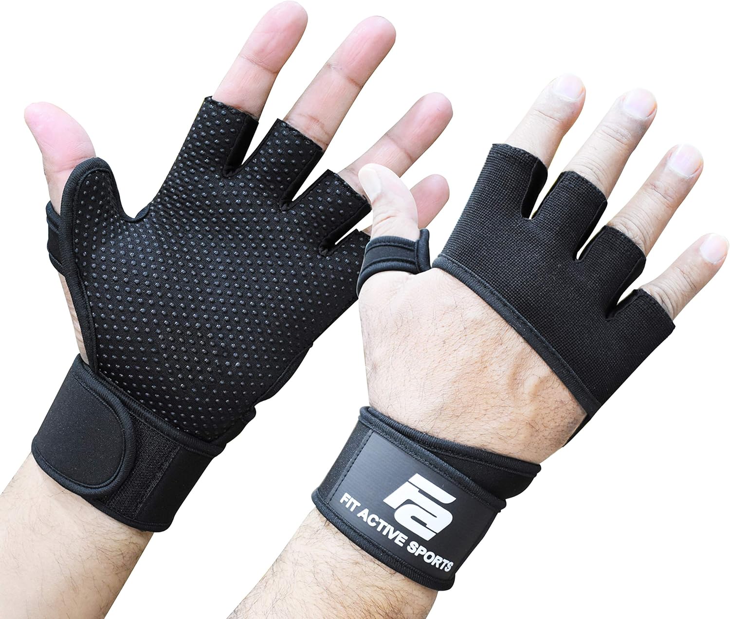 Cross Training Gloves with Wrist Support Durable NonSlip Palm Silicone Padding to Avoid