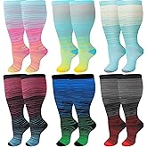 DZSoCoki Wide Calf Compression Socks for Women Men,Large Plus Size Compression Socks Support for Nurse Pregnant