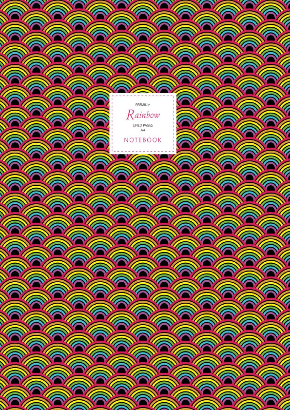 Rainbow Notebook - Lined Pages - A4 - Premium: (Dark Edition) Fun notebook 192 lined pages (A4 / 8.27x11.69 inches / 21x29.7cm)