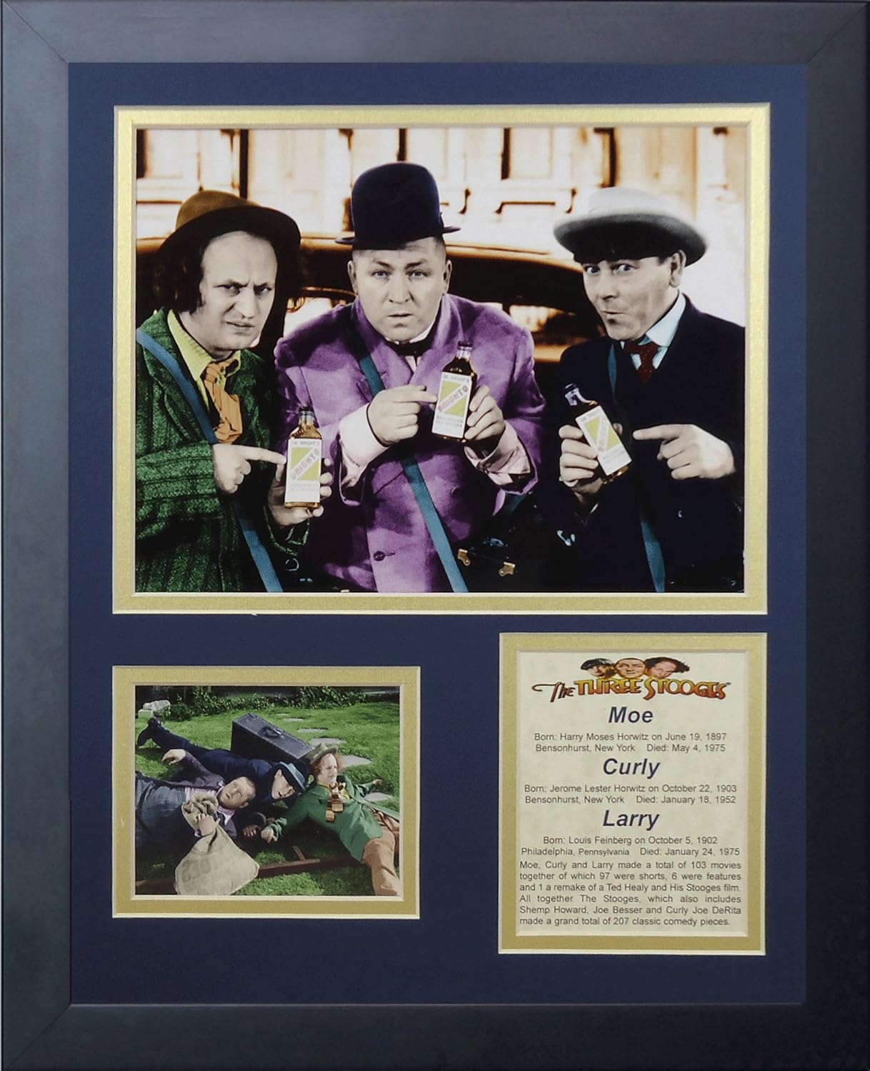 Legends Never Die "The Three Stooges Salesmen Framed Photo Collage, 11 x 14-Inch