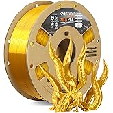OVERTURE Silk Filament PLA 1.75mm Clog-Free Shiny 3D Printer Filament, 1kg Spool (2.2lbs), Dimensional Accuracy +/- 0.02 mm,